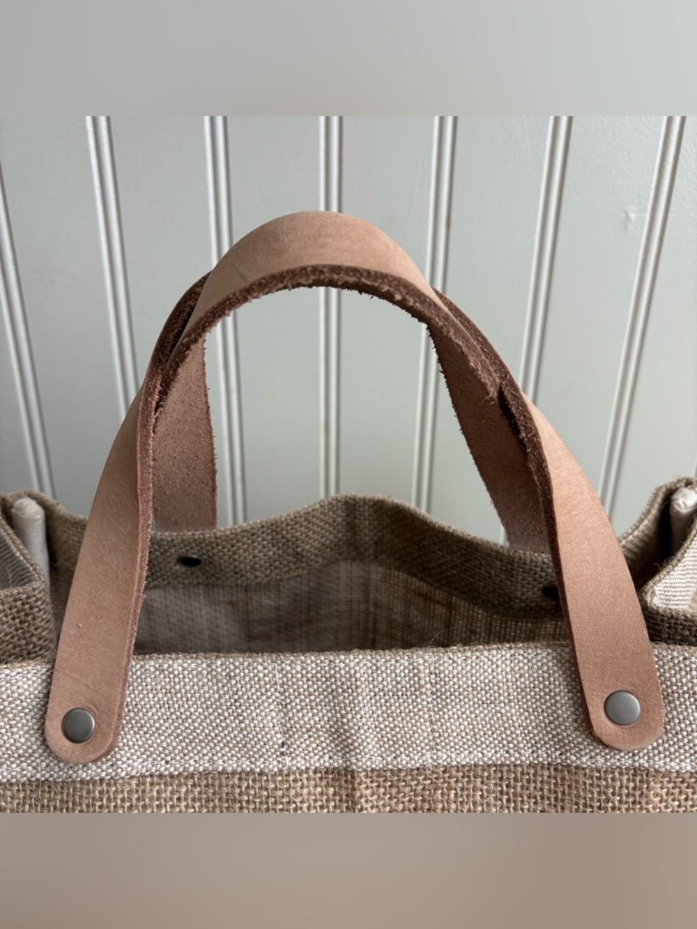 Apolis x The Little Nell Aspen Petite Market Bag Natural Beige w/Leather Handles - Picture 5 of 11
